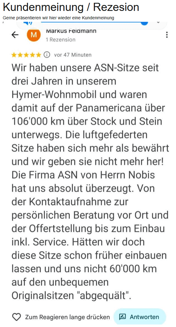 Kundenmeinung / Rezesion